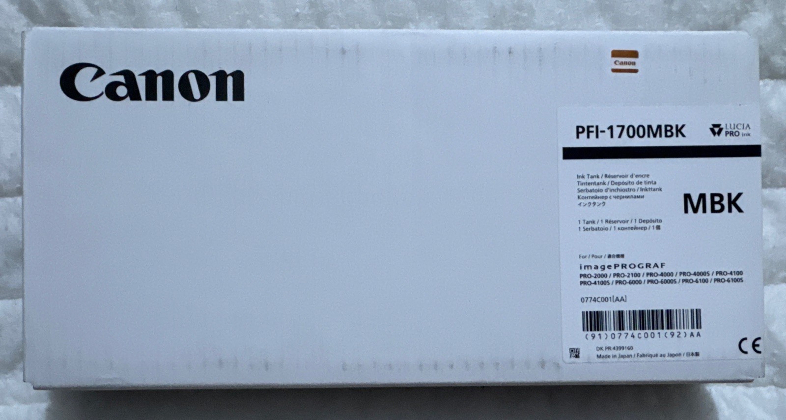 Canon PFI-1700MBK Matte Black Ink 700ml 0774C001 For Pro Series Exp 2029