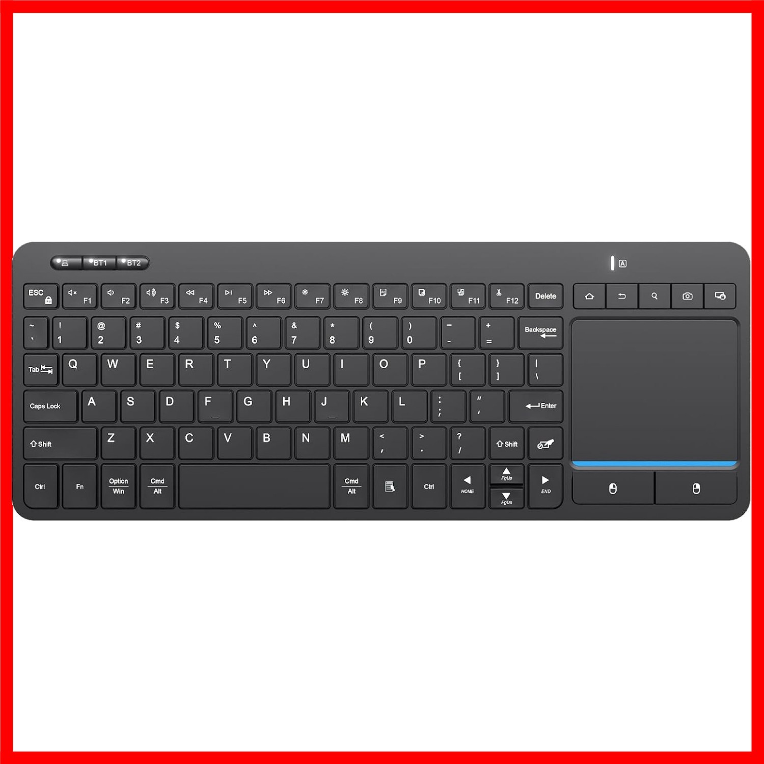 Portable Bluetooth Keyboard with Multi-Touch Touchpad – Connect Up to 3 Devices