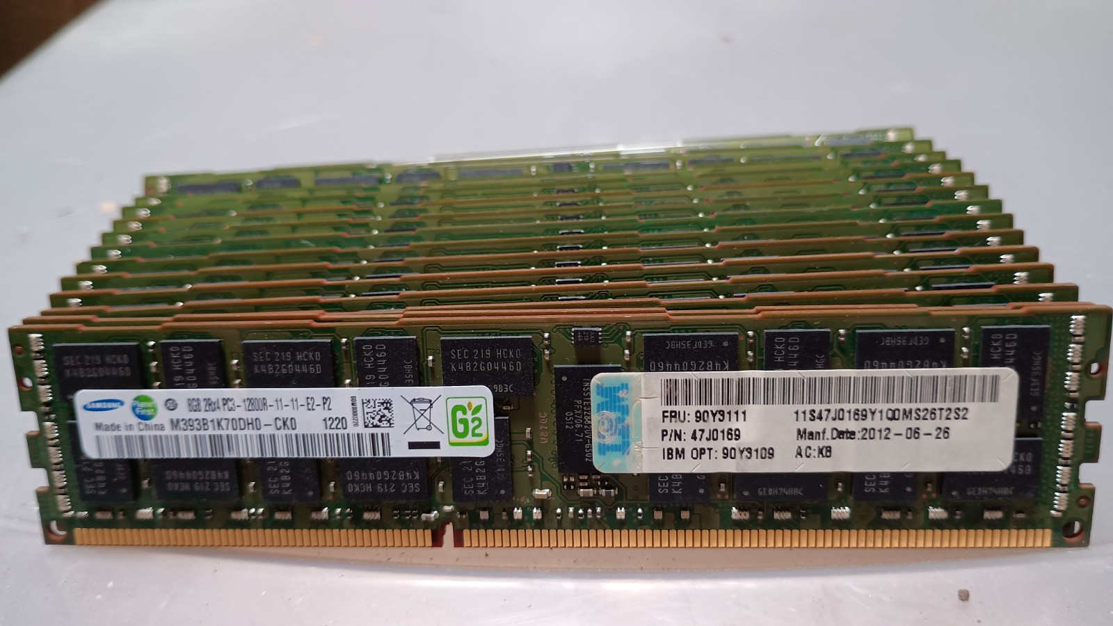 4x Sticks of 90Y3111 IBM 8GB 2Rx4 PC3-12800R RAM 90Y3109 47J0169 90Y3108 (32GB)