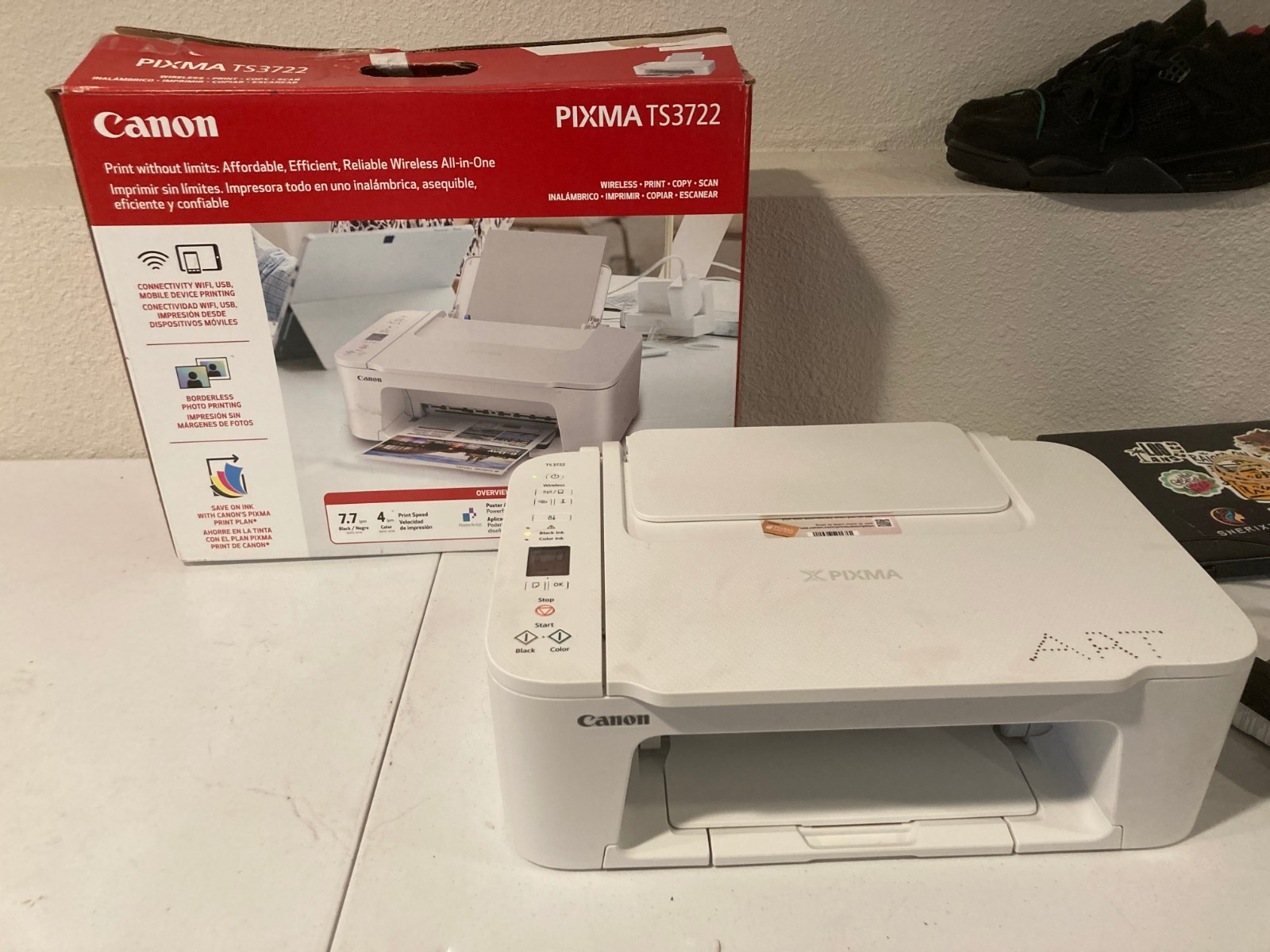 Vintage Canon PIXMA TS3722 Wireless All-in-One Printer w/Ink, ScannerOpens
