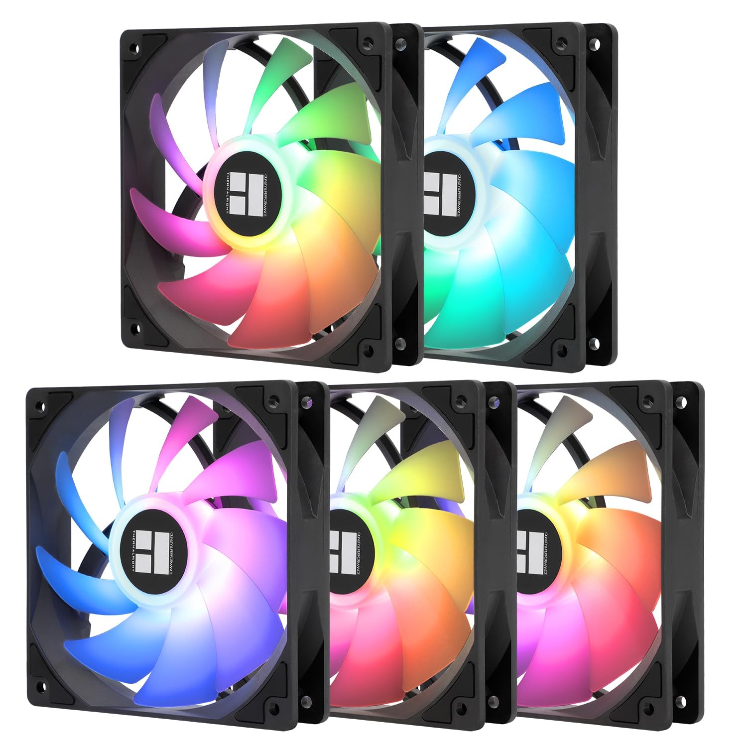 Thermalright 5 Pack TL-C12C-S CPU Fan 120mm ARGB Case Cooler X5