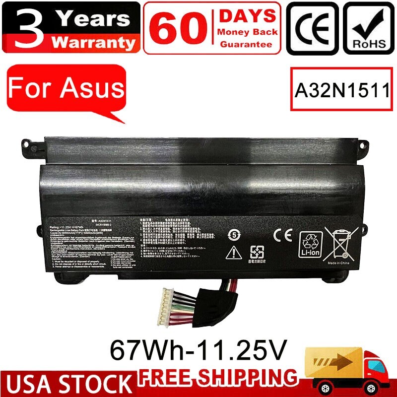 ✅ New A32N1511 A32LM9H Battery For ASUS ROG G752 G752V G752VT G752VY G752VL 67Wh
