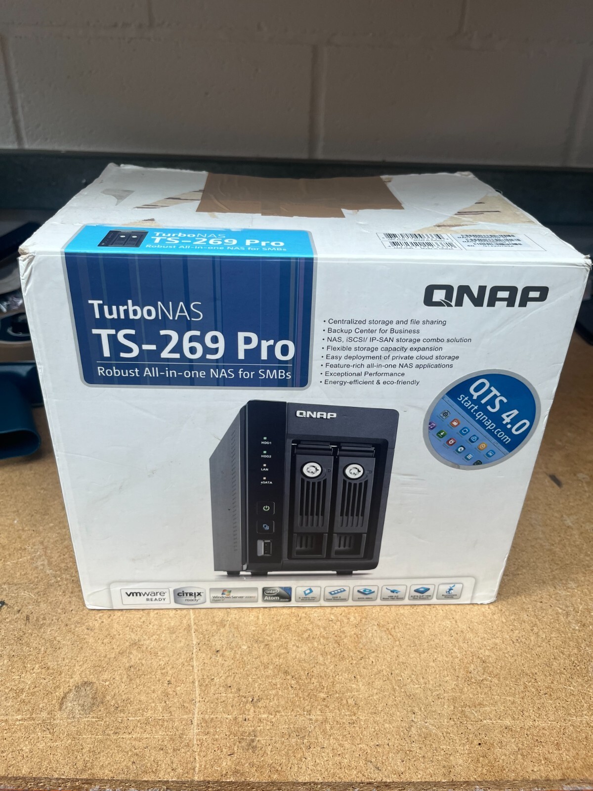 TS-269 Pro Boxed QNAP 2 Bay Desktop NAS 1GB Memory With Ethernet Cable
