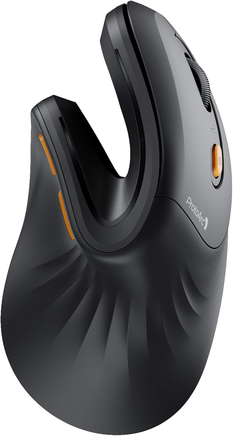 EM11 NL Wireless Ergonomic Vertical Mouse, Rechargeable, Black