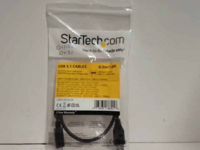 StarTech.com USB31AC50CM USB to C Cable 3.1 1.6 ft / 0.5m-New In Box