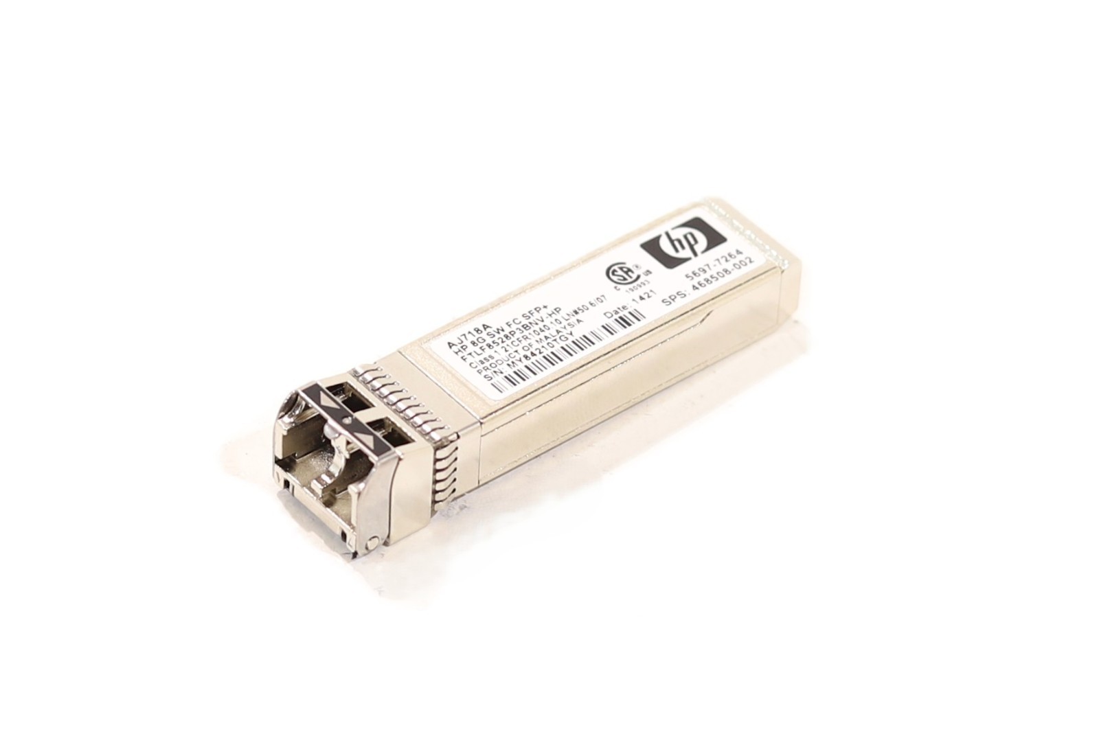 HP AJ718A FTLF8528P3BNV-HP 8GbE Short Wave FC SFP+ Transceiver P/N: 468508-002