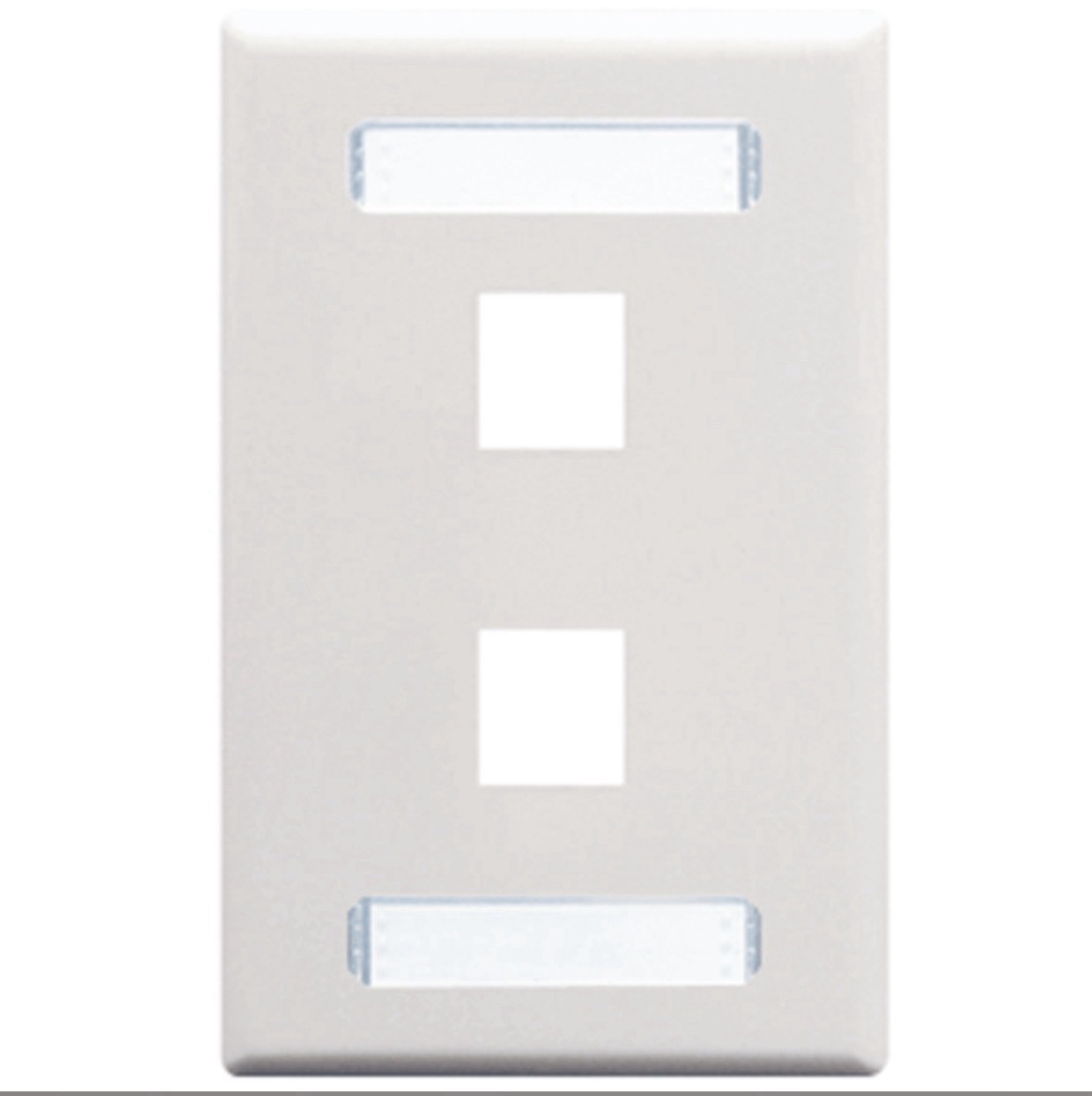 ICC Station ID Faceplate with 2 Ports 1-Gang White IC107S02WH - Box Of 25