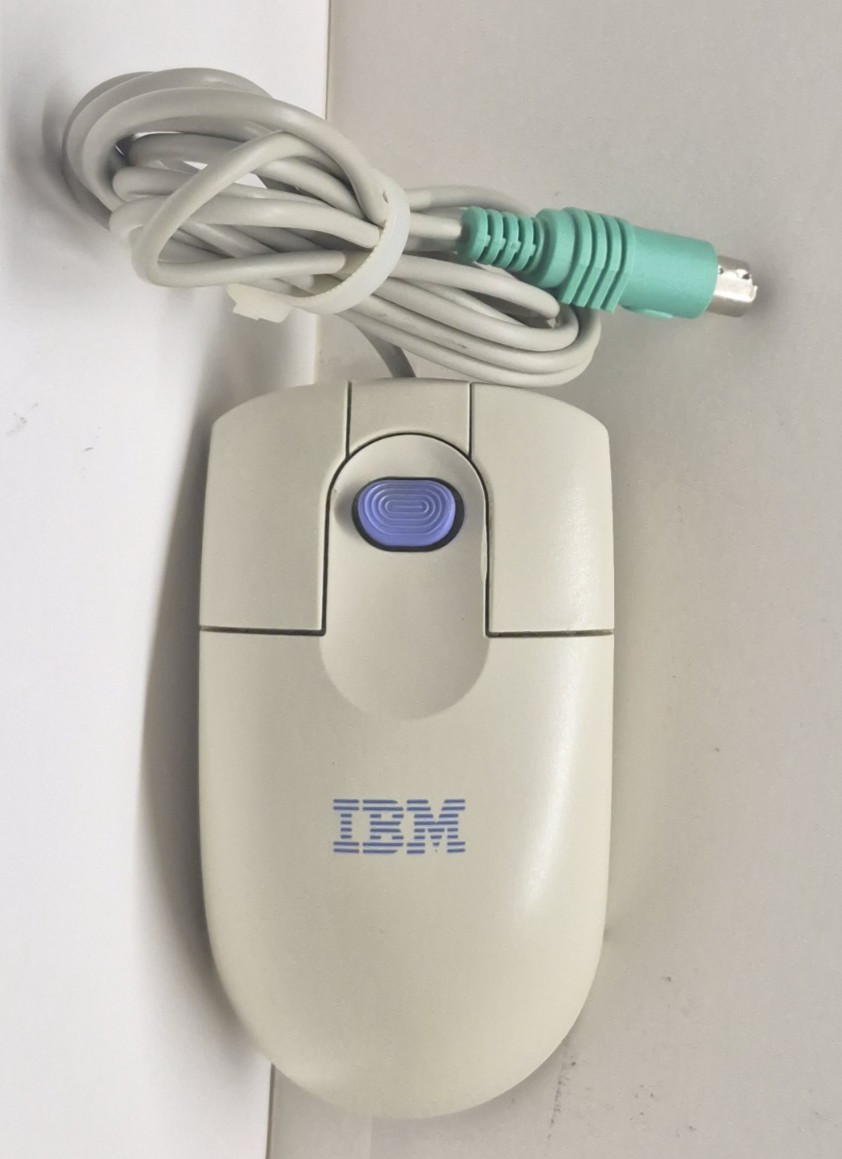 2000 IBM MO09K PS/2 ScrollPoint II Ball Mouse for PC ~ Beige Tested Working