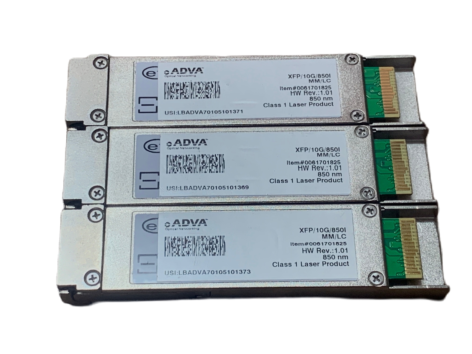 LOT OF 3 ADVA XFP/10G/850I/MM/LC 0061701825-02 850 nm Transceiver Module