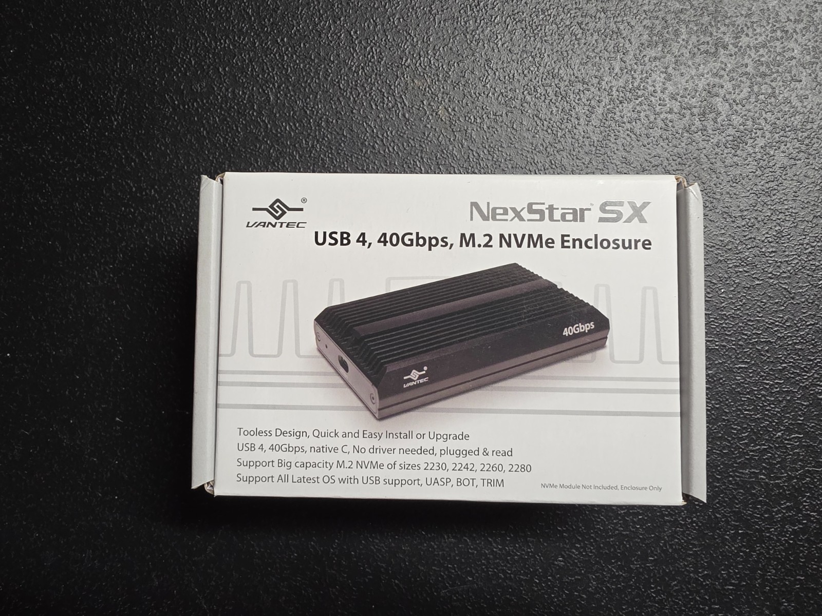 Vantec NexStar SX USB4 40Gbps M.2 NVMe SSD Enclosure External Case