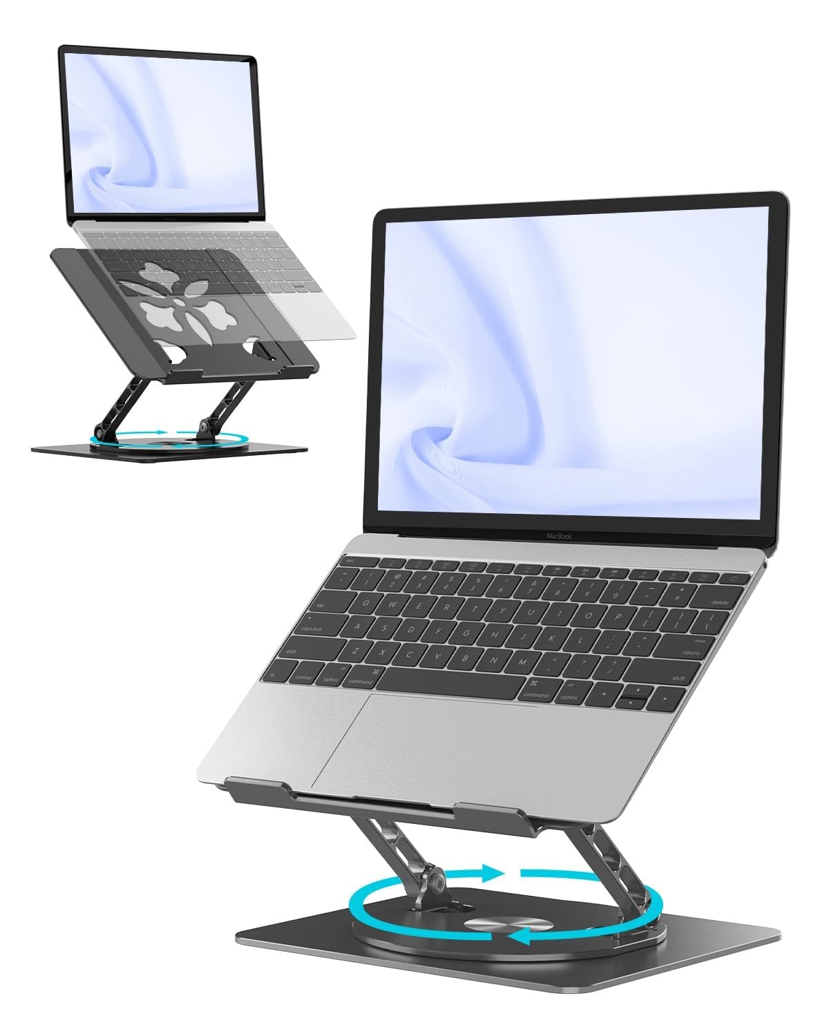 360° Rotating Laptop Stand for Desk | Adjustable, Foldable, Portable Aluminum...