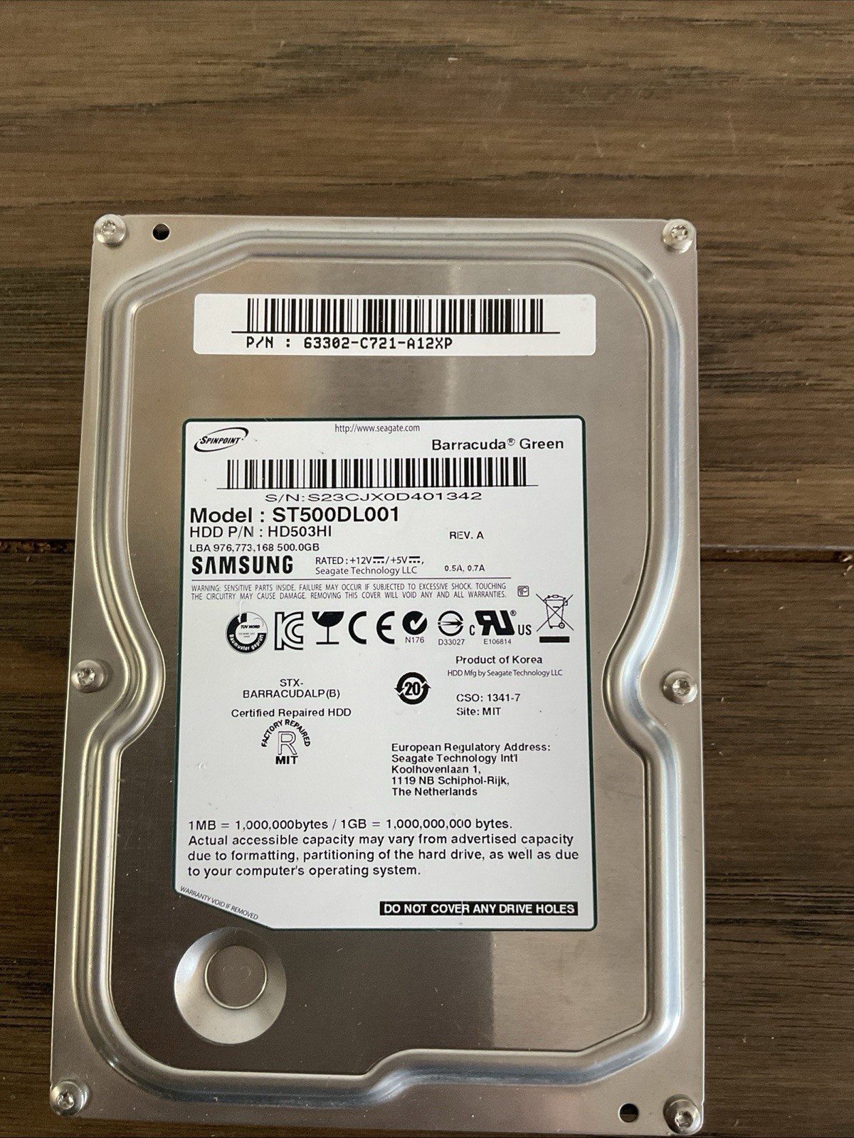 Seagate  Barracuda ST1500DL001 500 GB SATA III 3.5 in Desktop Drive