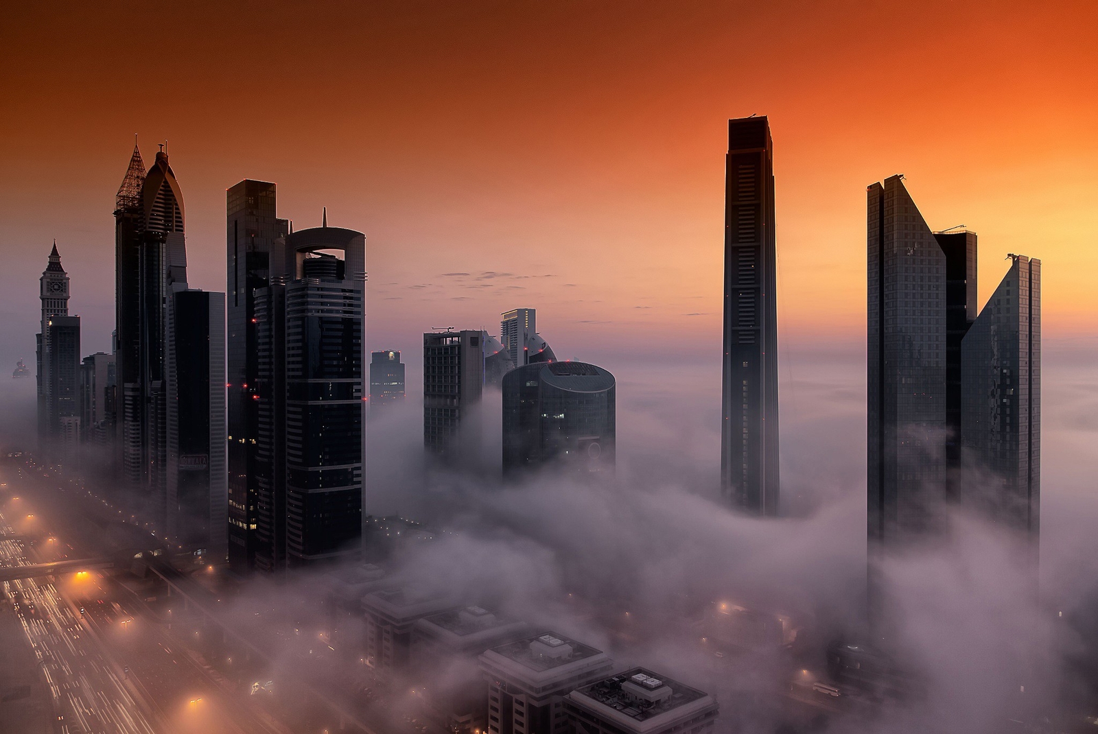Landscape cityscape city architecture skyscraper Custom Gaming Mat Desk