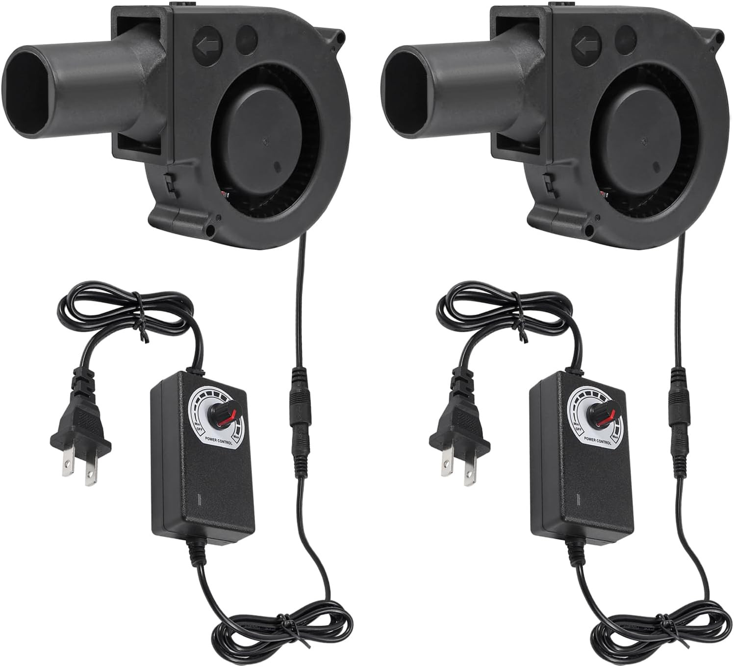 2Pcs 97Mm X 33Mm BBQ Fan 12V Blower with 110V/120V Variable Speed Controller