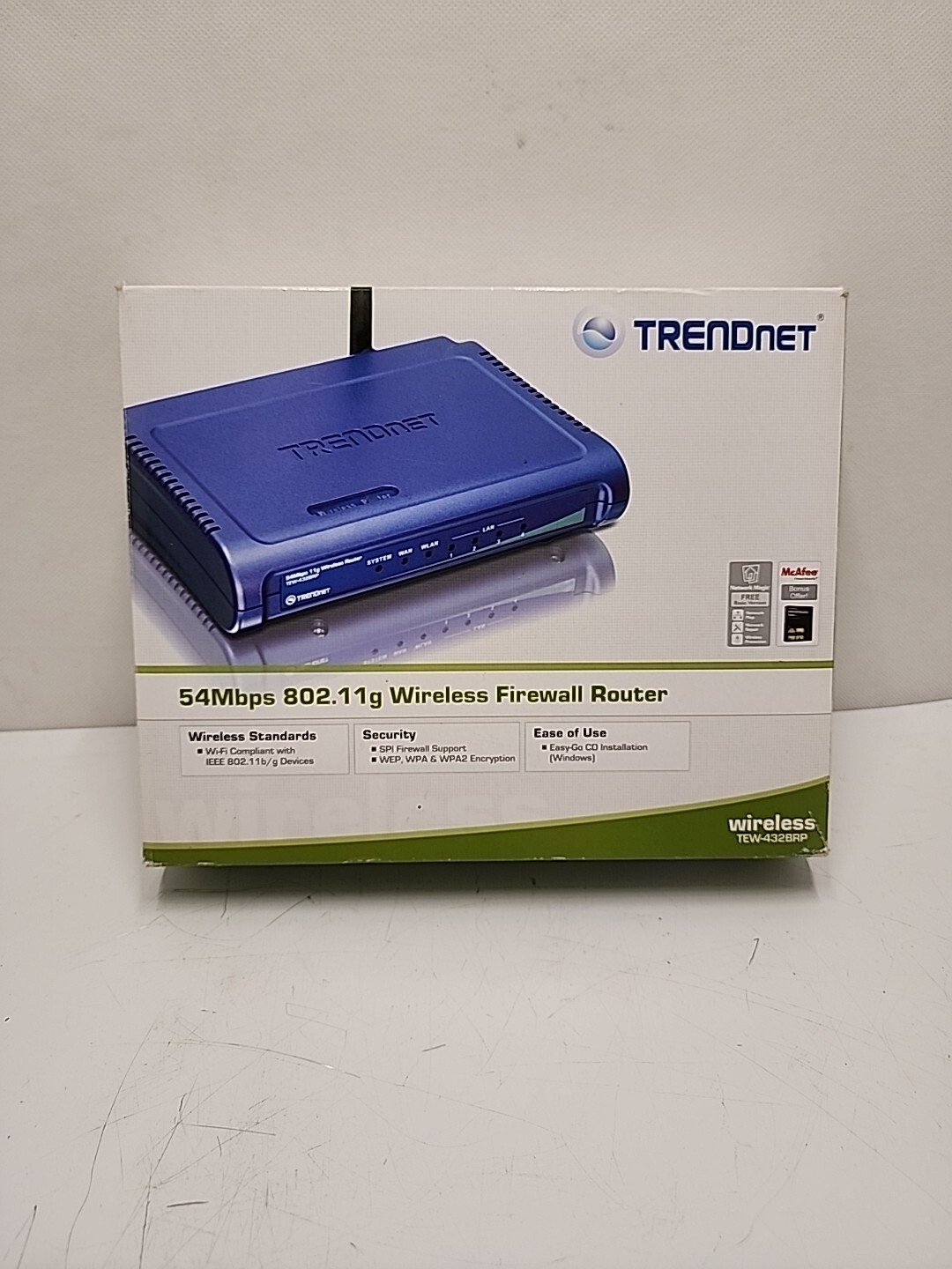 TRENDnet TEW-432BRP 54 Mbps 4-Port 10/100 Wireless G Router ~ Open Box