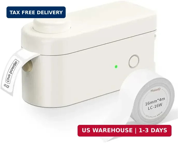Makeid L1-C Smart Label Maker Machine with Tape - Mini Bluetooth Label Maker, Po