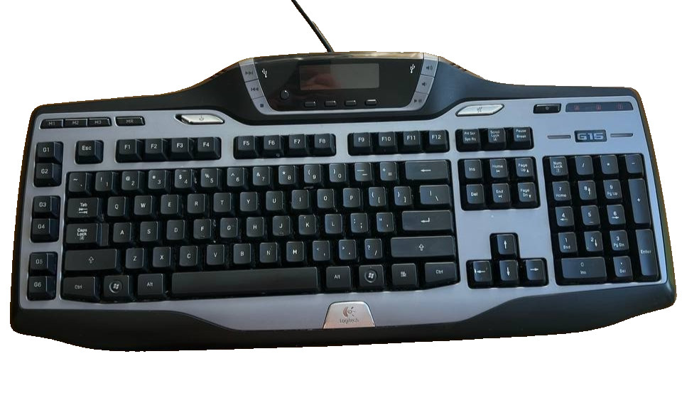 Logitech G15 Wired USB Gaming Keyboard w/ LCD, Multimedia, USB Port Black/Gray