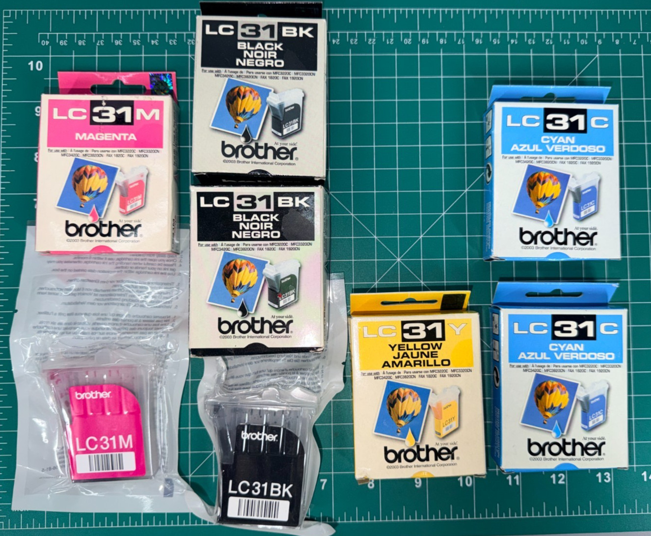 Brother LC31 Magenta Black Cyan Yellow Lot of 8 Cartridge Expired Sealed