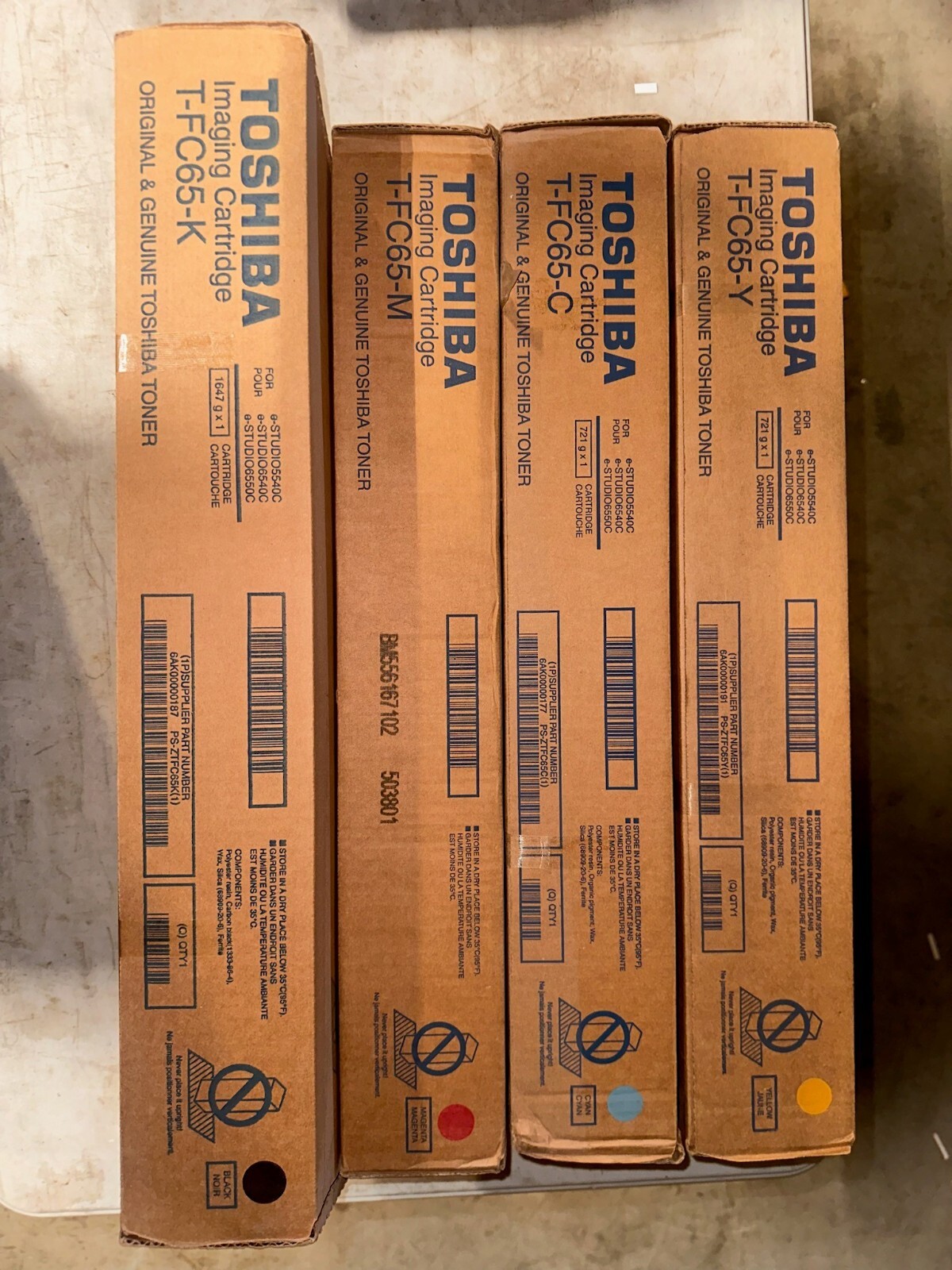 Toshiba 5540C, Toner, Black, Cyan, Magenta, Yellow