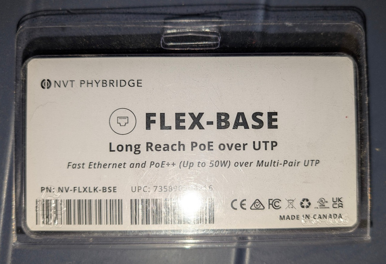 NVT PHYBRIDGE Flex Base NV-FLXLK-BSE Long Reach PoE over UTP