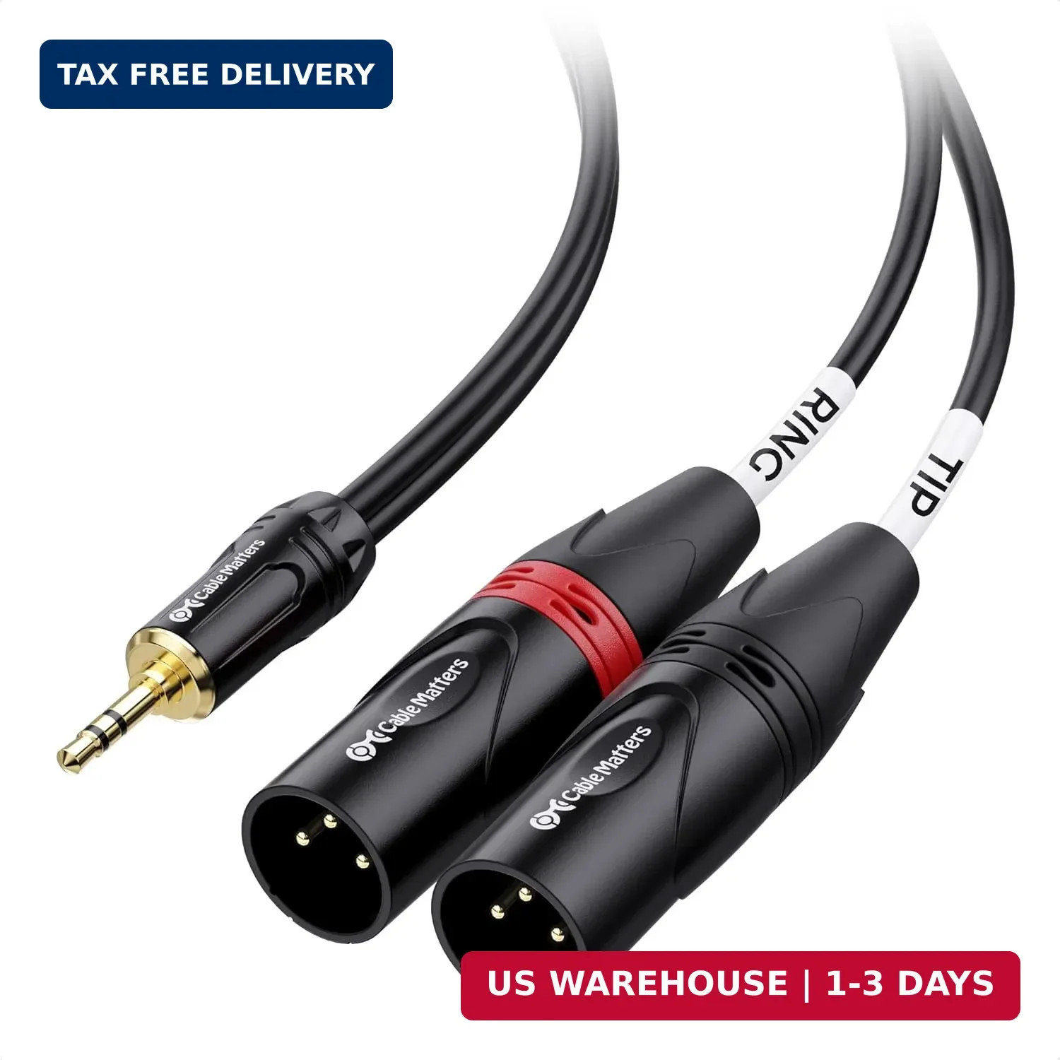 Cable Matters 3.5mm 1/8 Inch TRS to 2 XLR Cable 6 ft, Male to Male Aux to Dual X