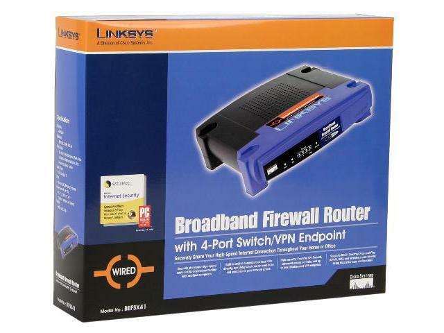 Linksys Broadband Firewall Router BEFSX41 4-Port 10/100 Wired Router (BEFSX41)