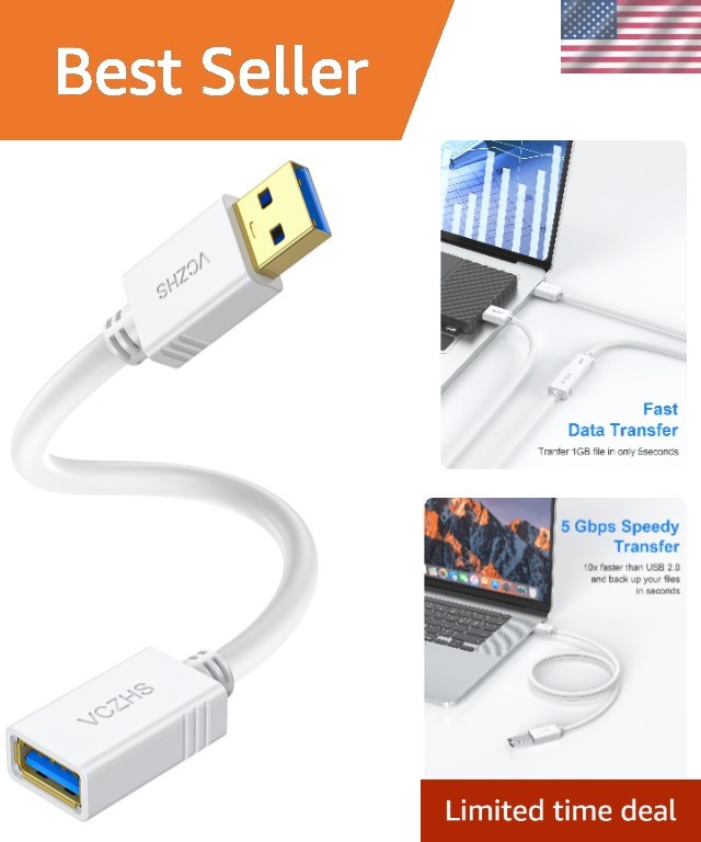 Durable USB 3.0 Extender - 1ft High-Speed Extension for Effective Device