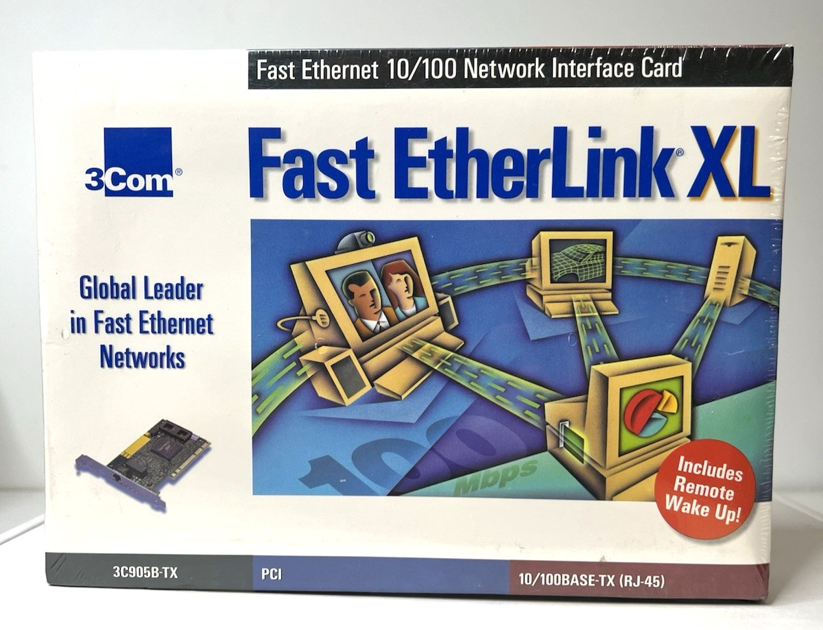 3COM Fast Etherlink XL PCI Ethernet Adapter 10/100 3C905B-TX - New/Sealed