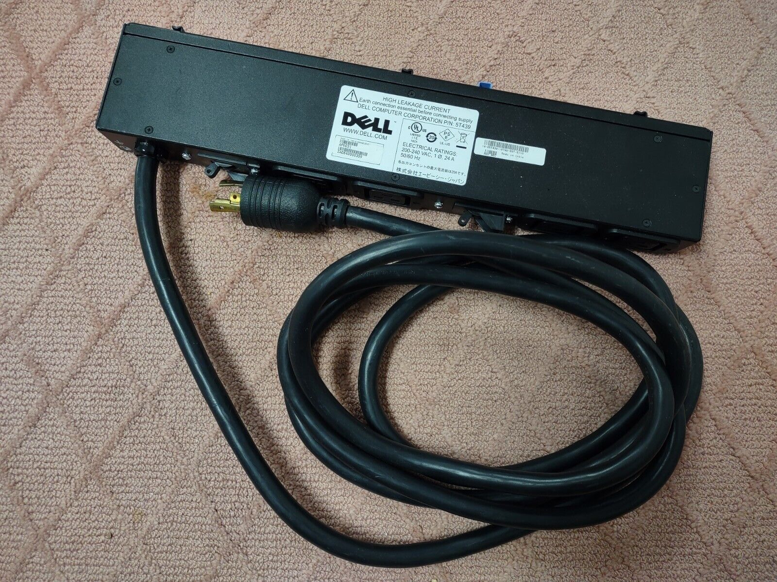 Dell AP6031 24/30A Power Distribution Unit 200-240VAC 24A 4x C19 5T439 PDU