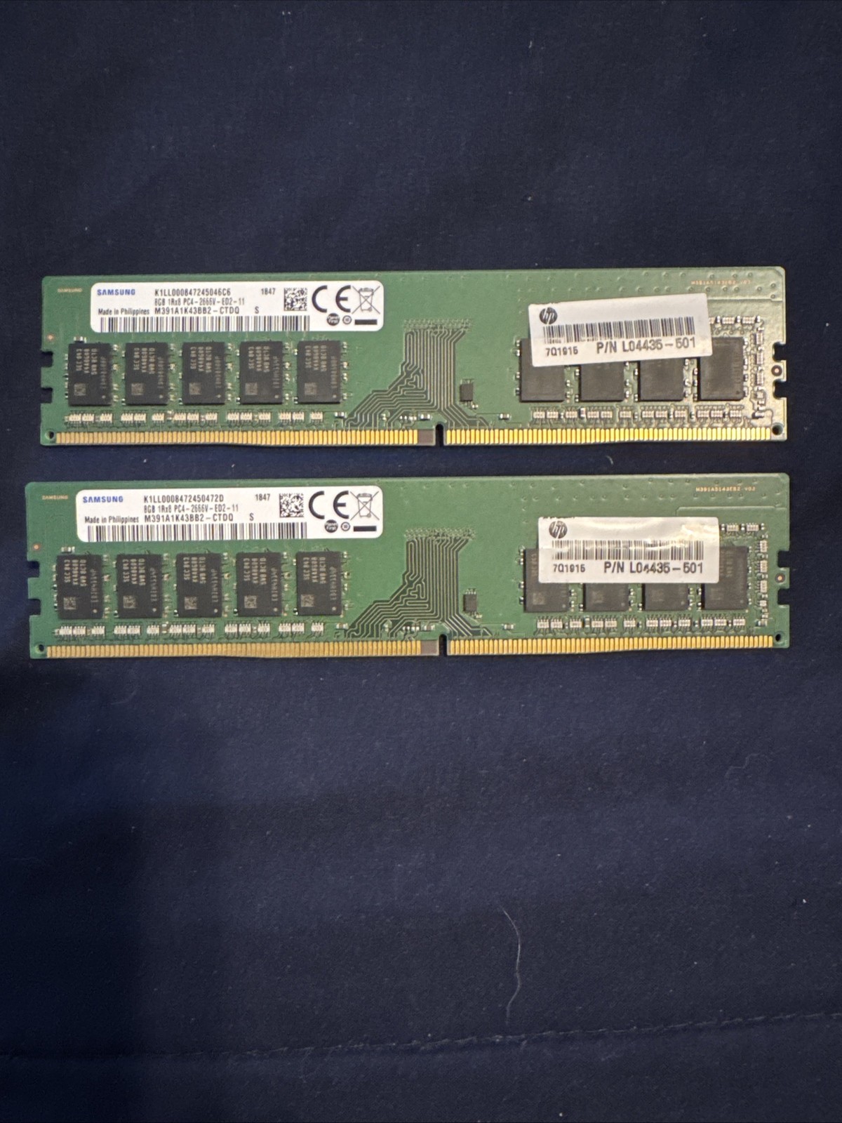 2 Each SK Hynix 8GB 1Rx8 PC4-2666V-ED2-11 ECC Unbuffered Server HMA81GU7CJR8N-VK