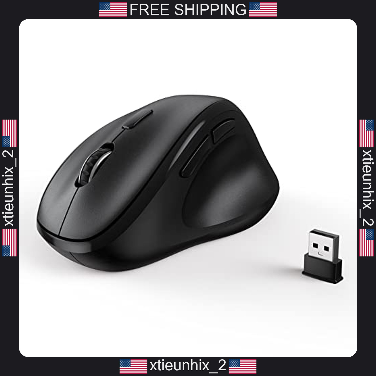 Wireless Ergonomic Vertical Mouse for PC Laptop with Silent Clicks, 1600 DPI