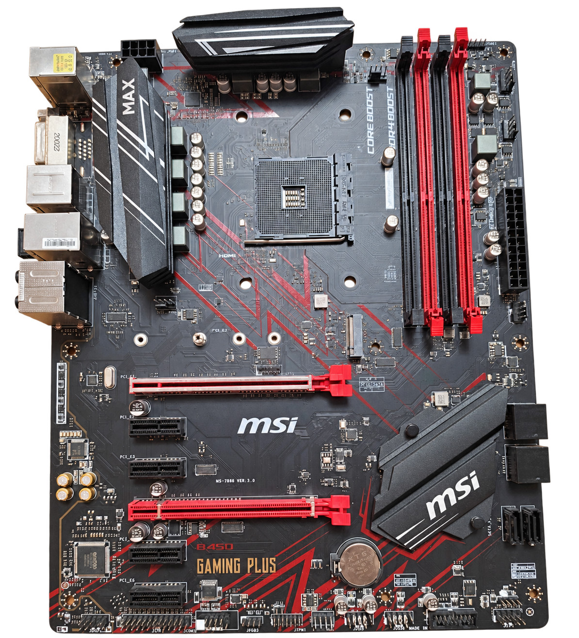 MSI B450 Gaming Plus MAX ATX AM4 Motherboard DDR4 with I/O Shield Tested Working