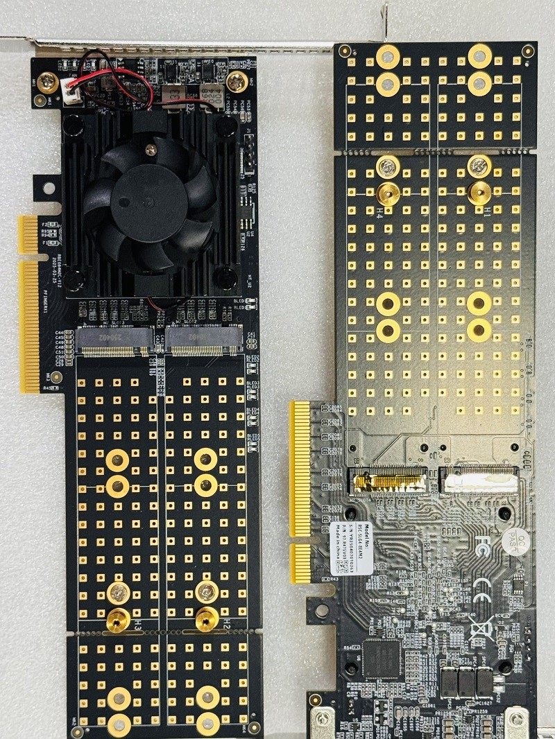 PLX8747 PCIe 3.0 x8 to 4x M.2 NVMe SSD Adapter Direct Mode ZFS FreeNAS unRAID