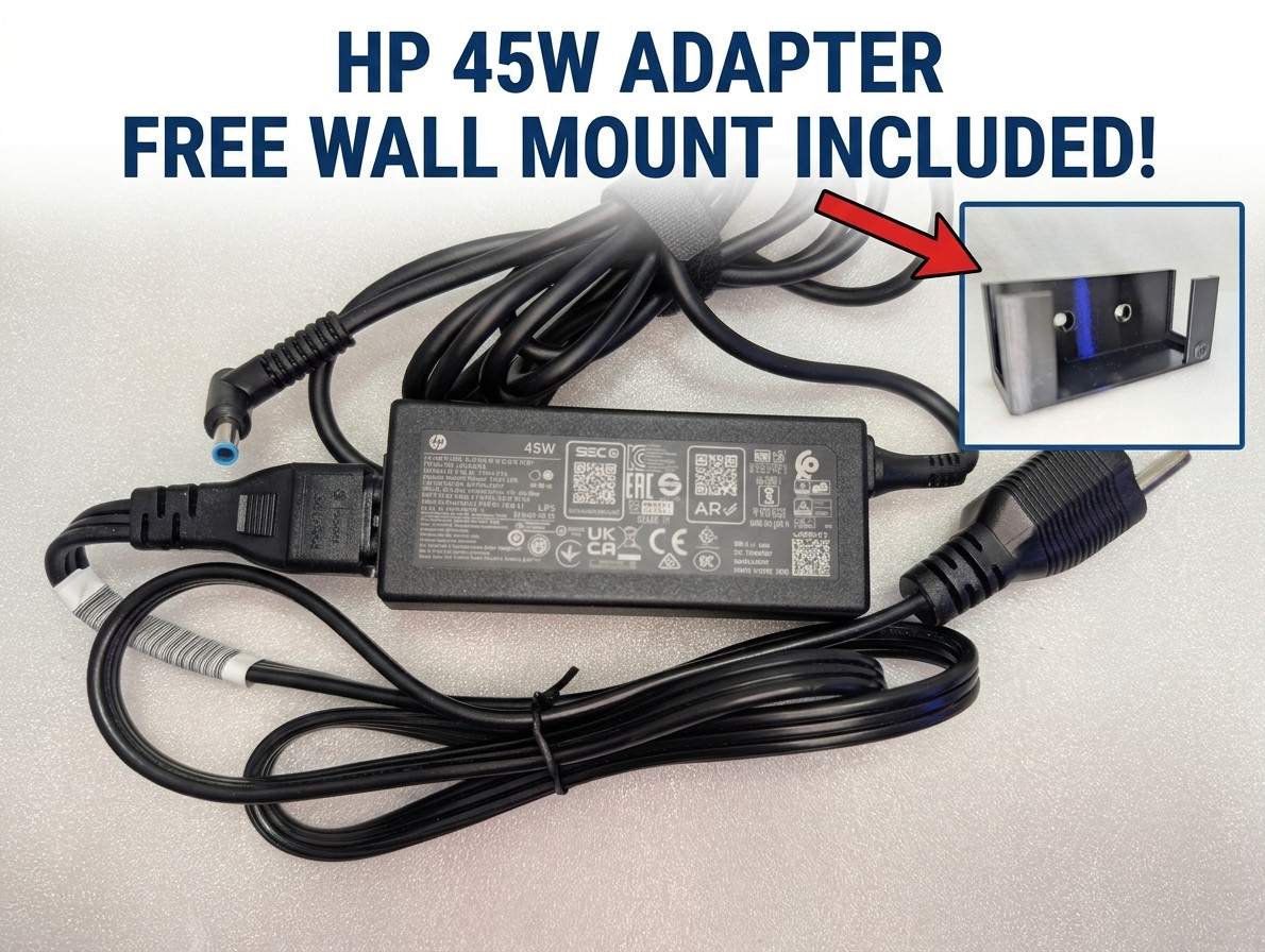 Genuine HP L25296-002 AC Adapter Charger 19.5V 2.31A 45W Power Supply + Mount