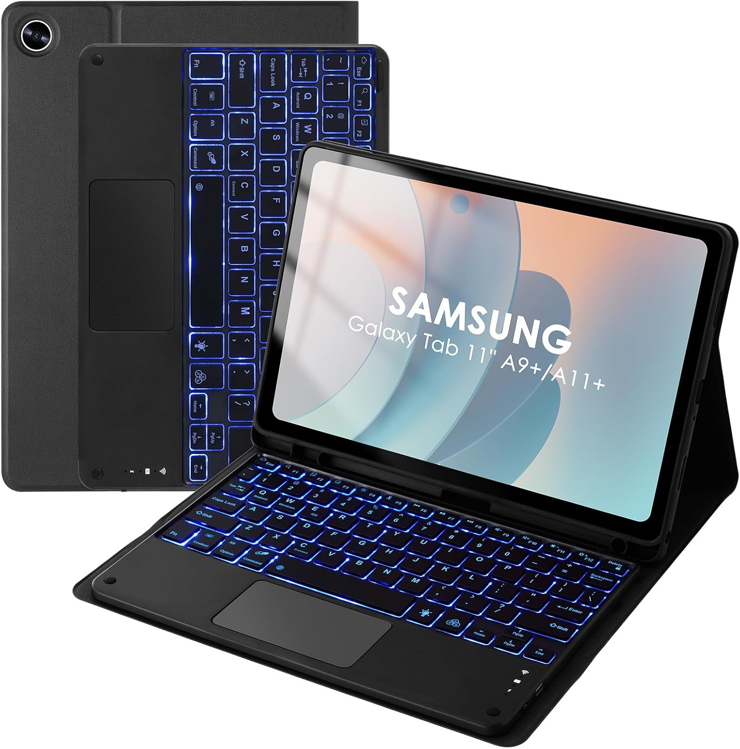Backlit Keyboard Case with Touchpad for Samsung Galaxy Tab A11+ 2025/ A9+ 2023 1