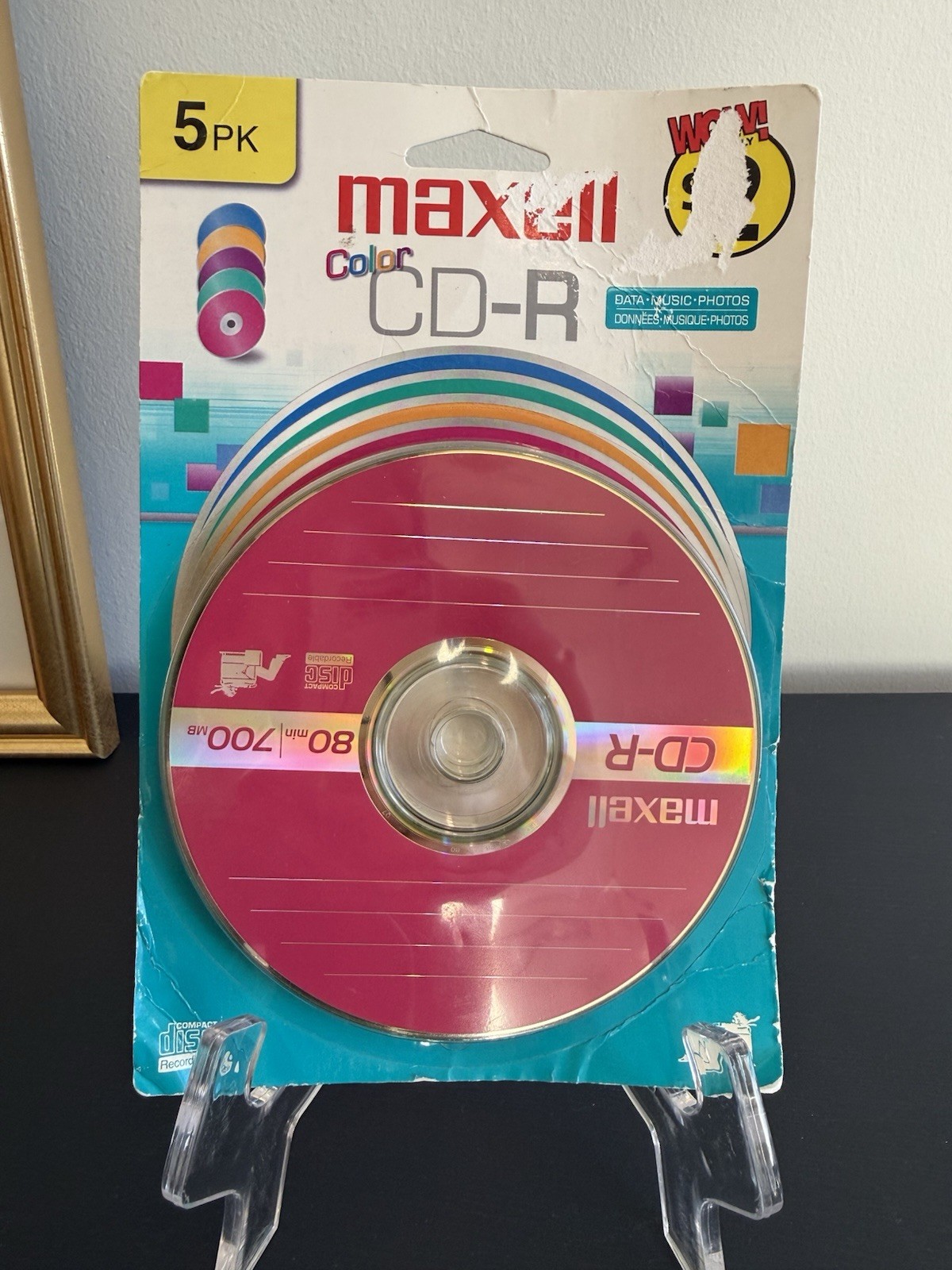 Maxell Color CD-R 5 Pack 700MB 80 Min Blank Recordable Discs Data Music Photos