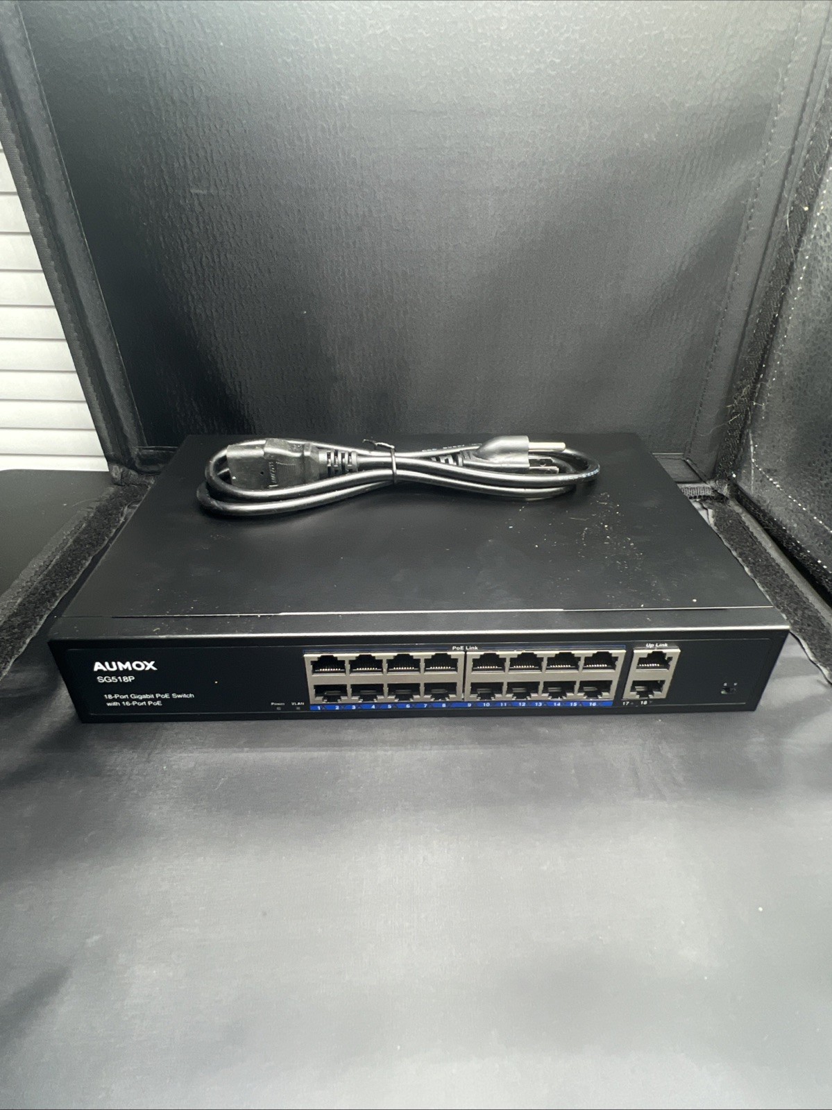 Aumox 18-Port Ethernet Gigabit PoE Switch, 16-Port PoE with 2 Uplink Gigabit ...