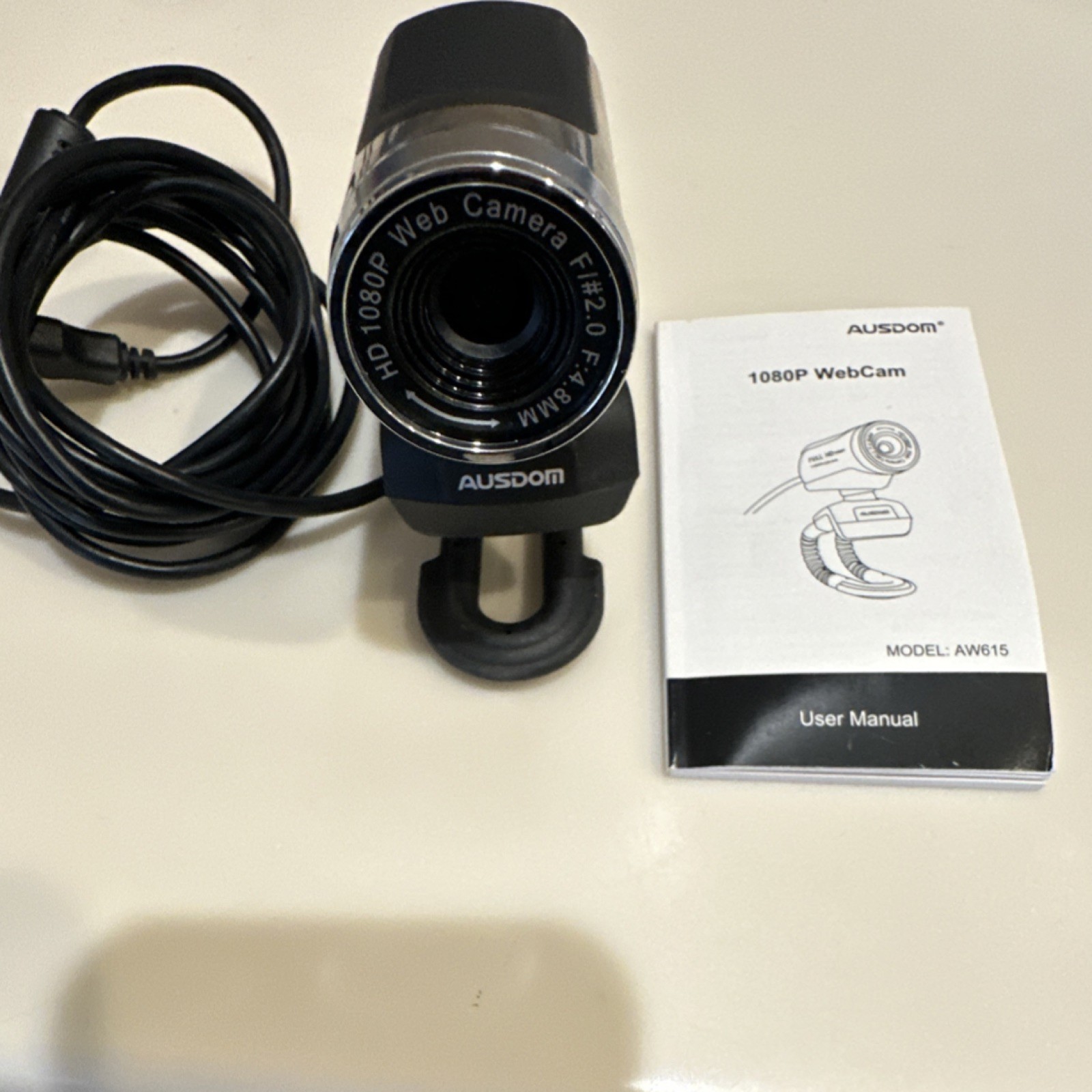 AUSDOM AW615 HD 1080P Webcam USB 2.0 Built-in Microphone with User Manual