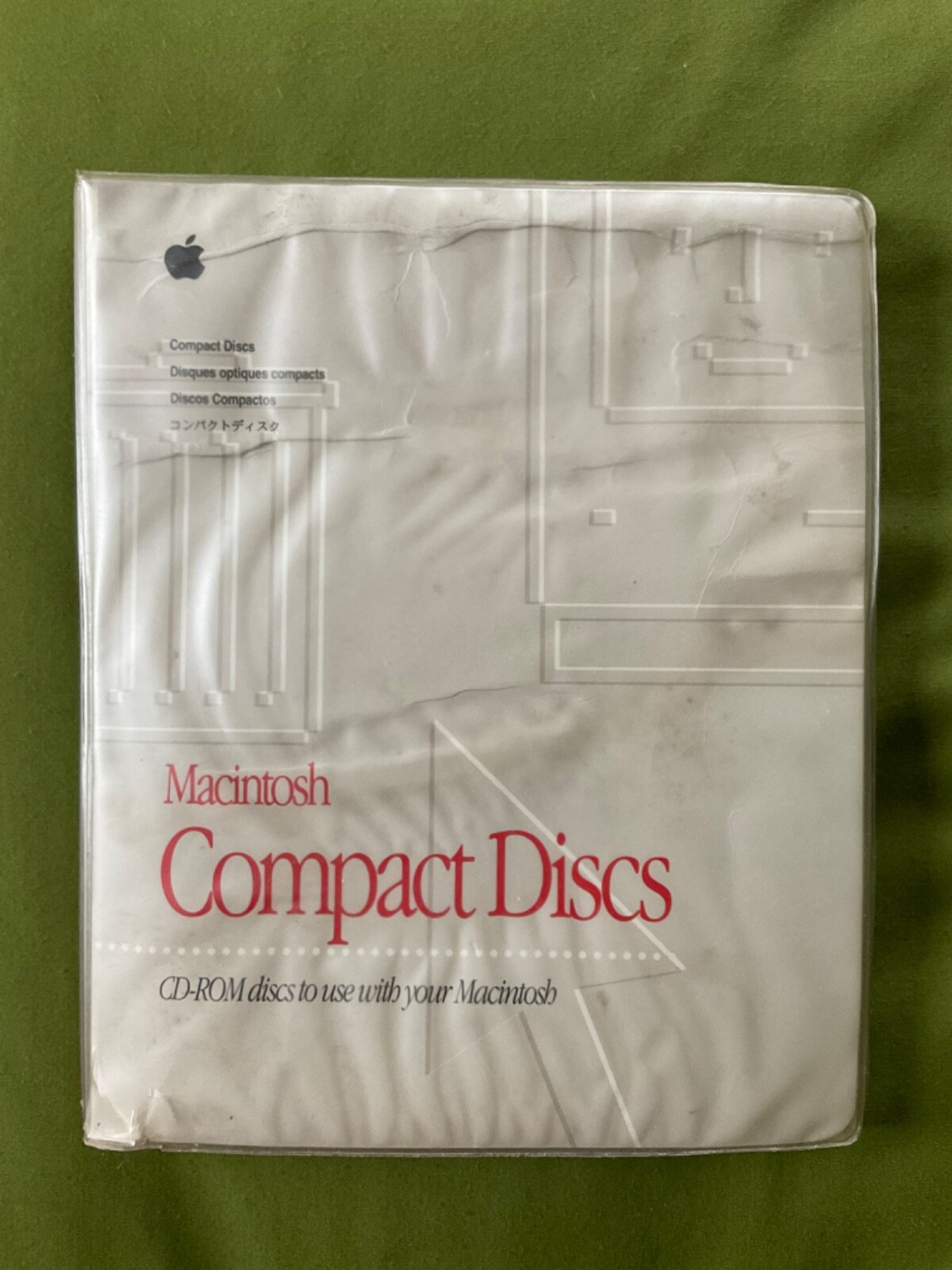 VTG 90S Macintosh Performa Compact Disc Vinyl Folder + 7 Discs +Guides GOOD 
