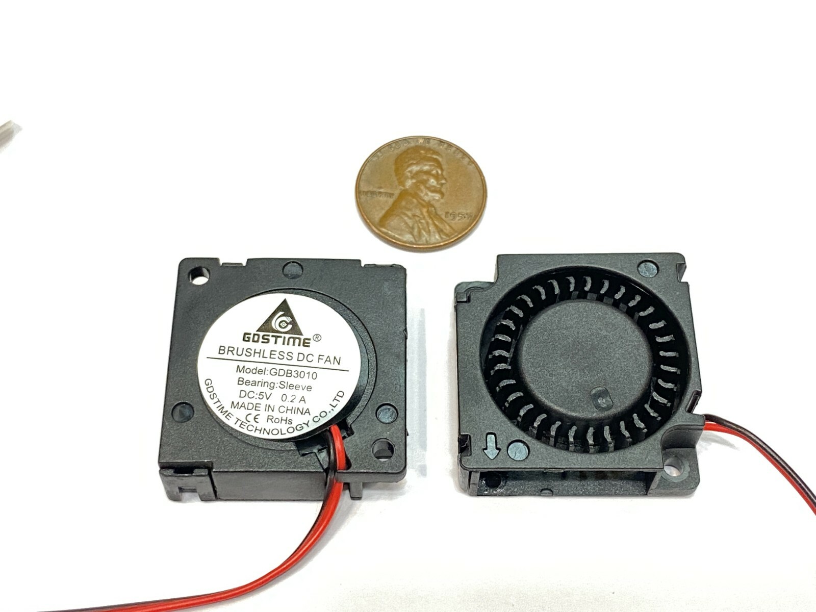 2 Pieces Blower 5v 30mm x 10mm 3cm dc quiet Cooling Fan Brushless 3010 2Pin E35