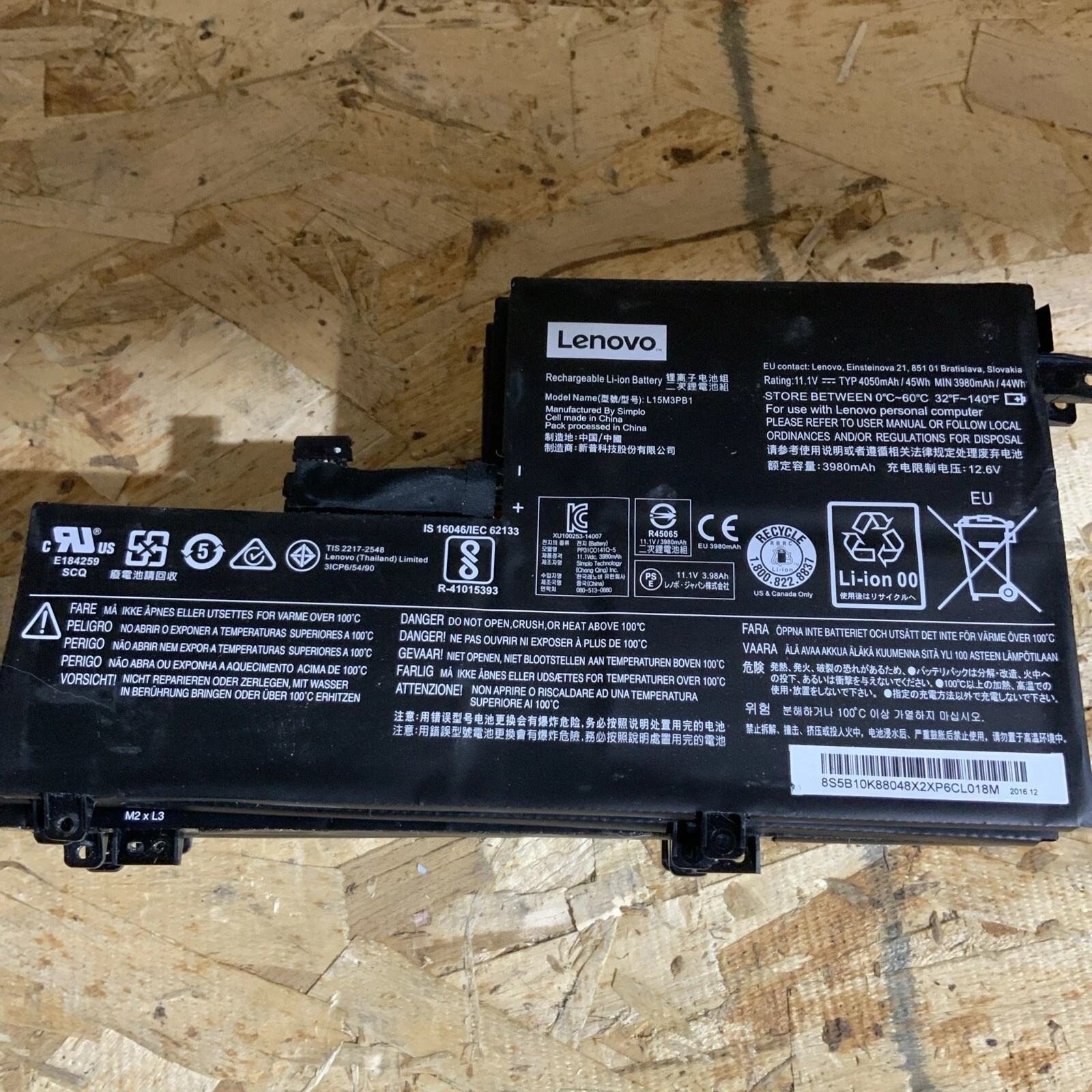 LOTX10 Lenovo N22 N23 N42 Li-ion Battery 11.1V 4050mAh / 45Wh L15L3PB1 L15M3PB1