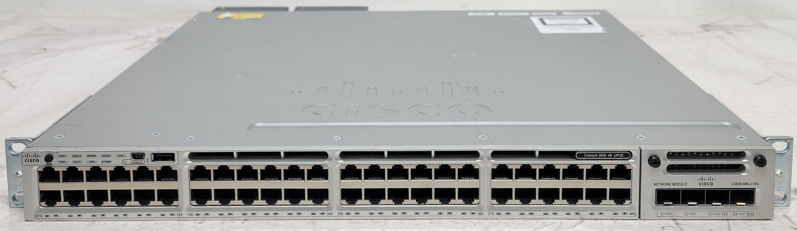 Cisco Catalyst 3850 48 Port UPOE Switch IOS-XE 16.12 1800W PoE++ WS-C3850-48U-S
