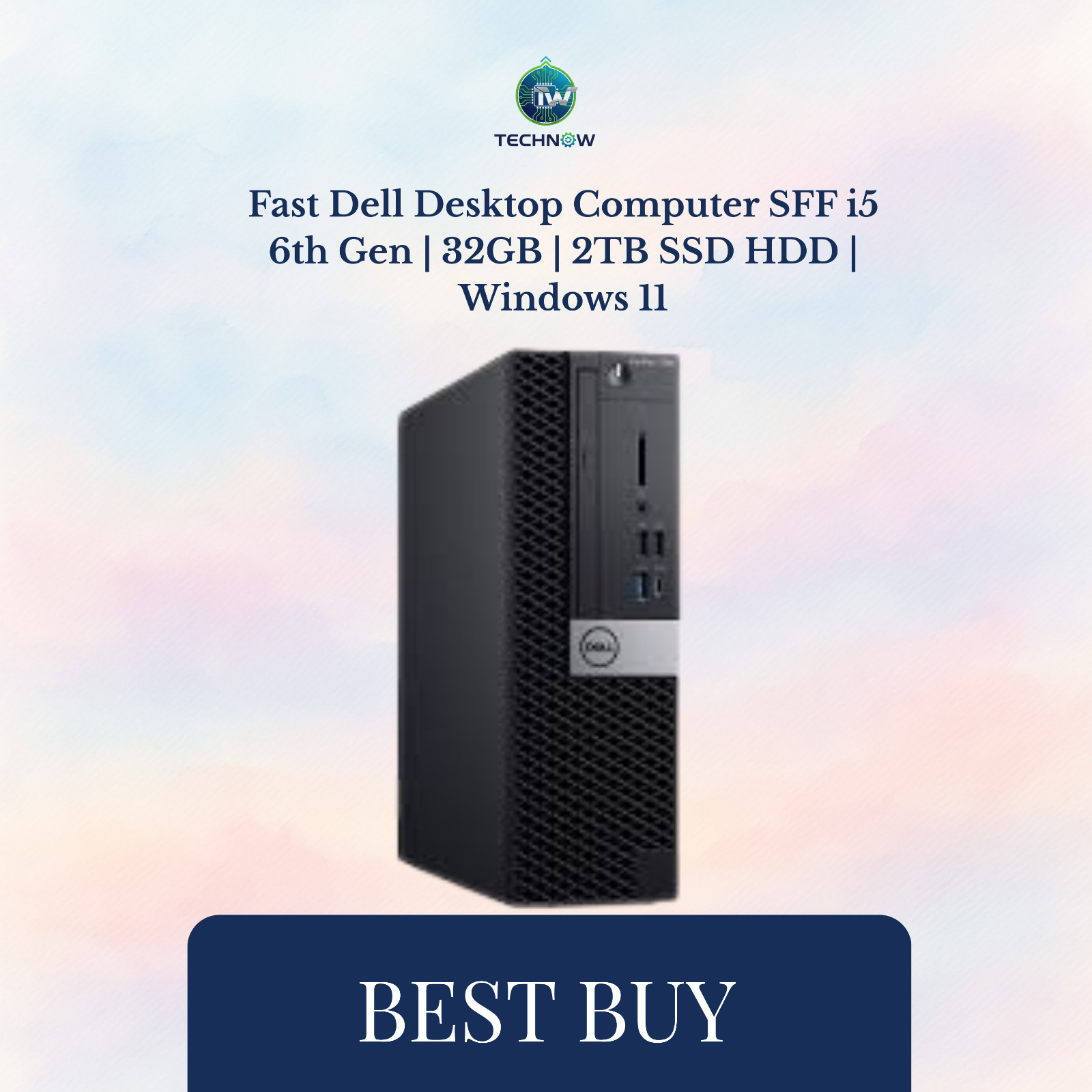 Fast Dell Desktop Computer SFF i5 6th Gen | 32GB | 2TB SSD HDD | Windows 11