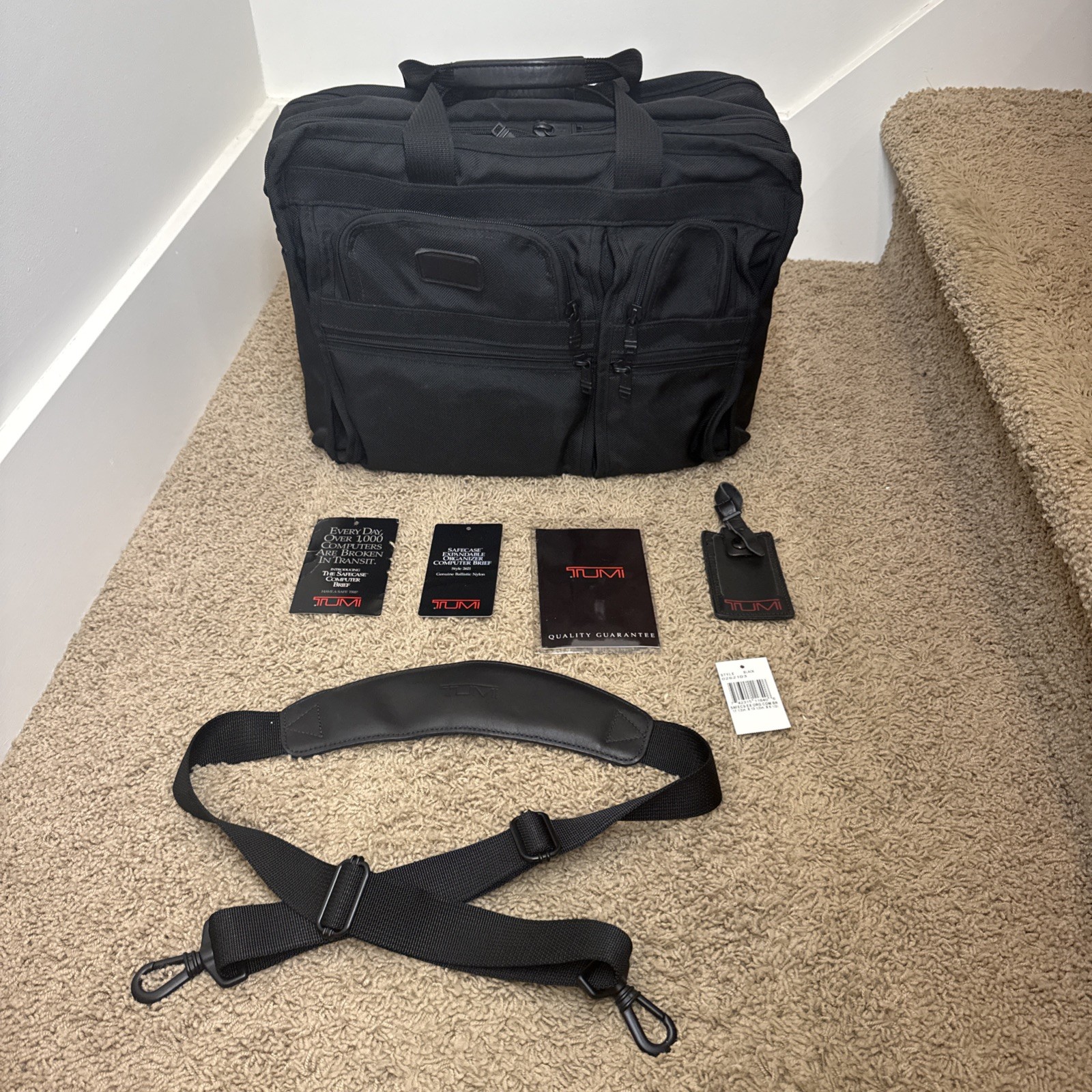 TUMI Expandable Organizer Laptop Brief Briefcase Bag 26041D4 Ballistic Nylon 10