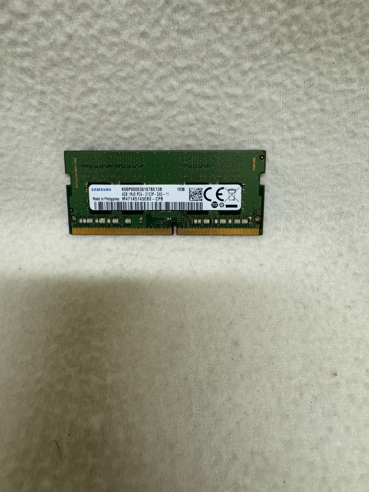 Genuine Samsung 4GB 1Rx8 PC4-2133P | M471A5143EB0-CPB RAM - USED