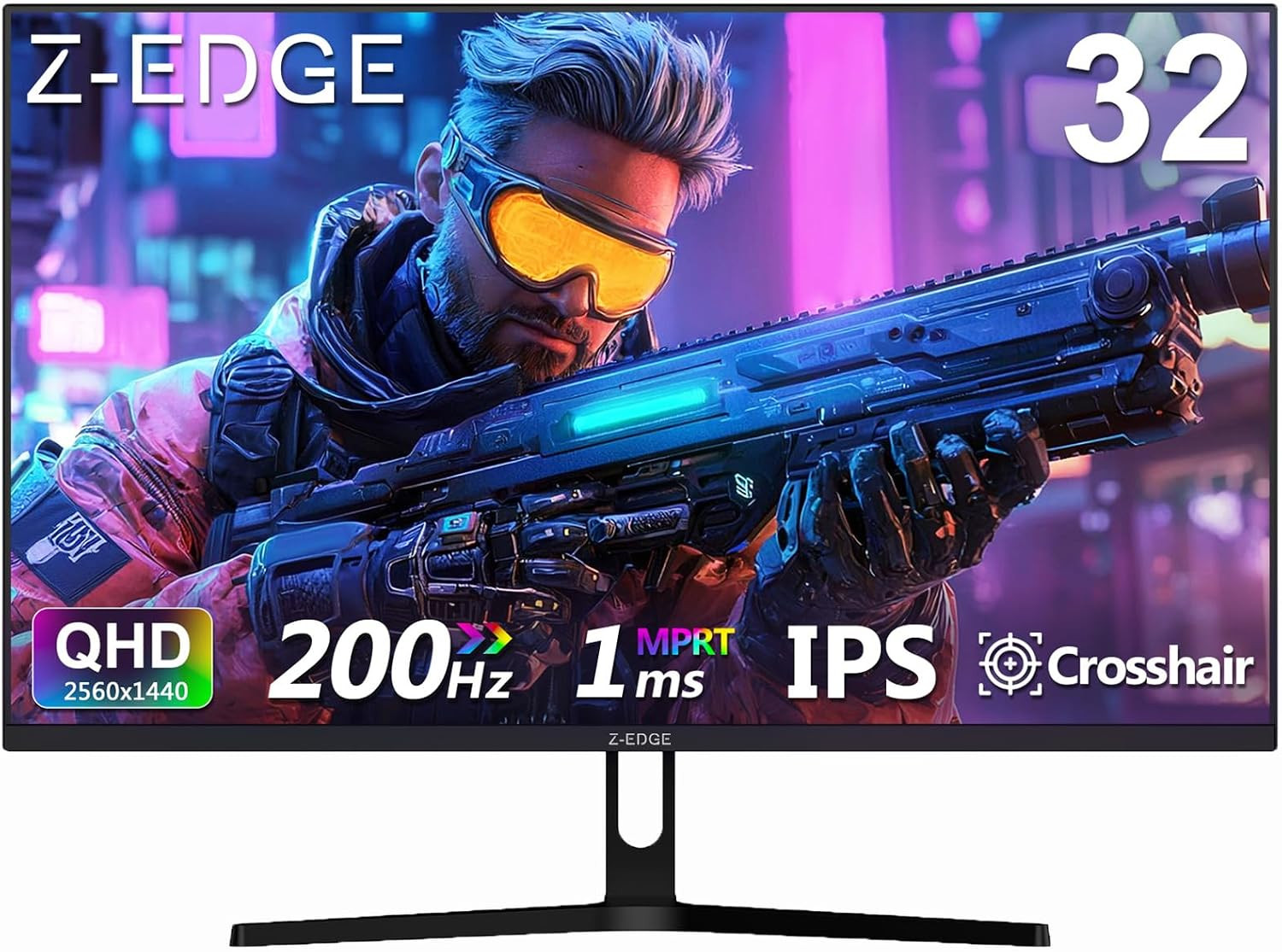 Z-Edge 32 Inch IPS Gaming Monitor, QHD 1440P 200Hz 165Hz Computer Screen