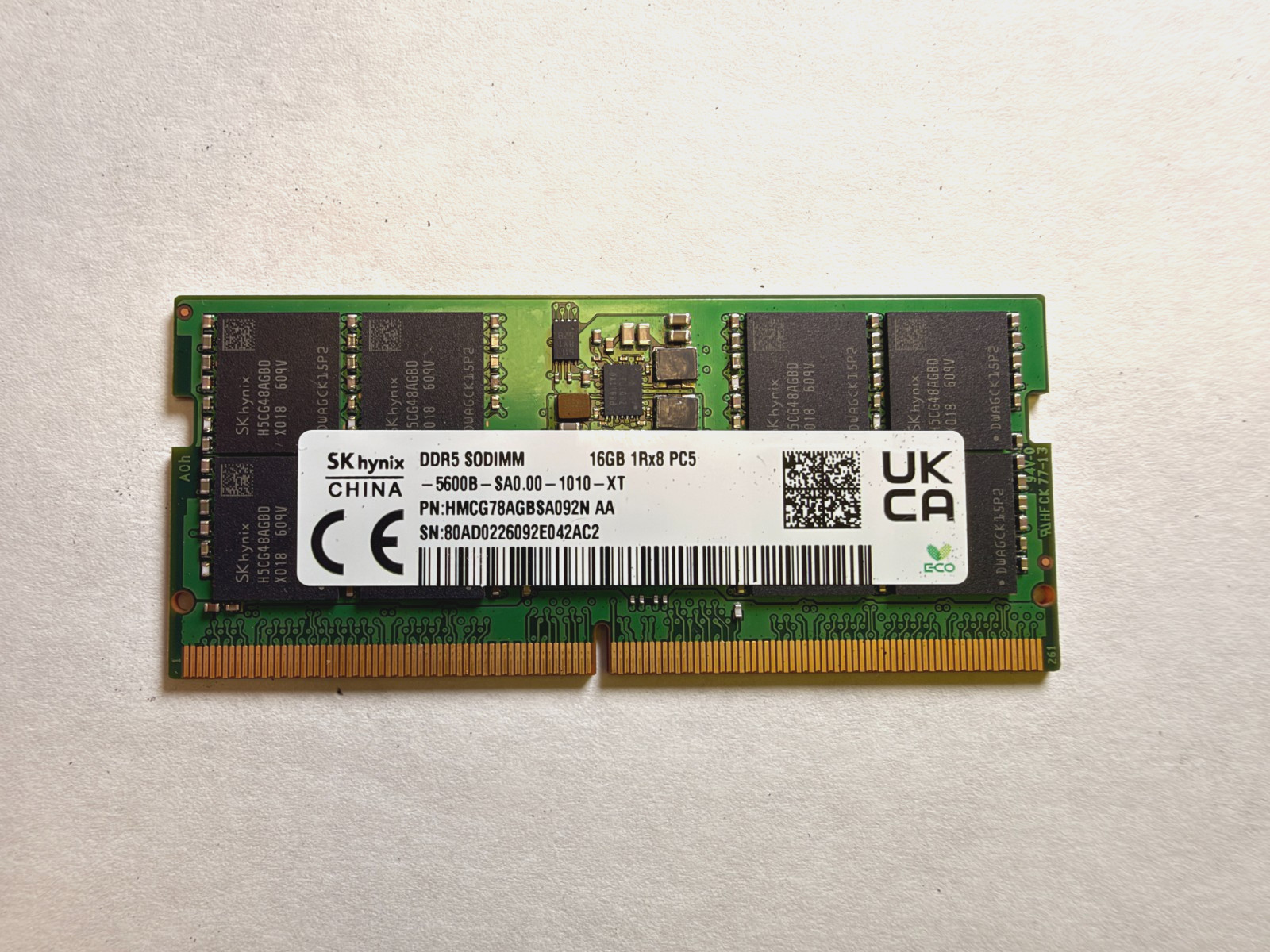 SK Hynix 16GB (1x16GB) DDR5-5600MHz SODIMM Memory Module Kit