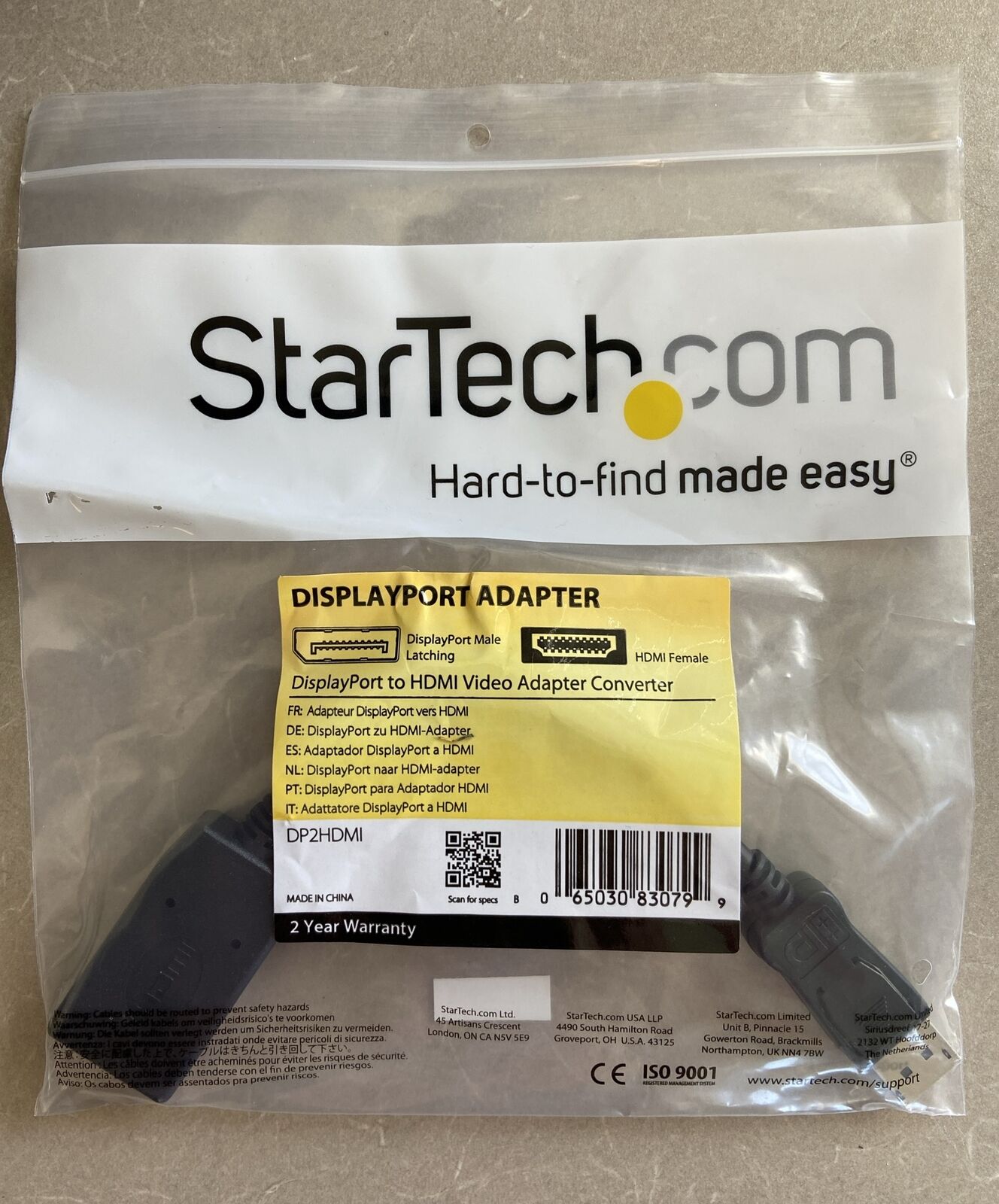 StarTech DisplayPort to HDMI Video Adapter Converter DP2HDMI HDMI Female - NEW