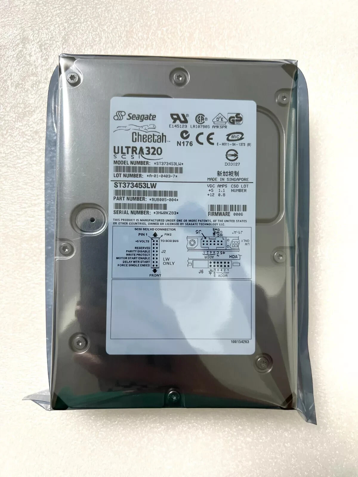ST373453LW Seagate Cheetah 15K.3 73.4GB SCSI 68pin 3.5 in U320 HDD Hard Drive