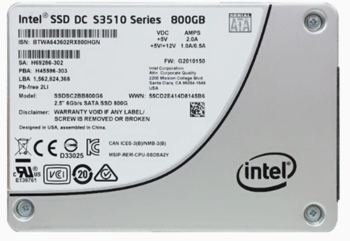 Intel 800GB DC SATAIII SSD S3510 2.5" 800 GB SSDS2BB800G6 SATA